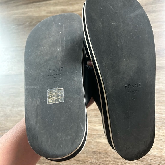 FRAME Women's Le Playa Leather Platform Slide Sandal Black Sz 39 US 8.5 - Picture 6 of 6